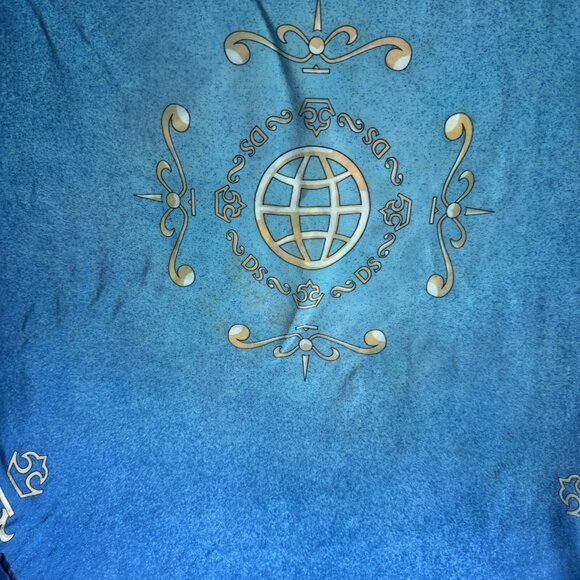 RBC Dominion Securities Blue Gold Silk Handrolled Scarf - Picture 6 of 8